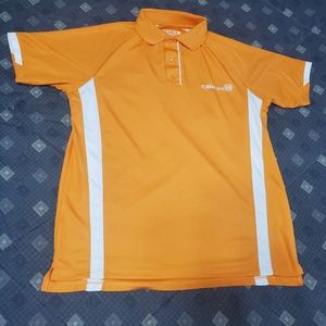 Cinch mens golf polo shirt short sleeves orange medium 3 button